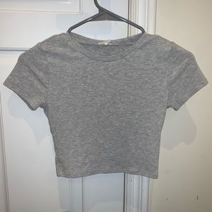 garage grey cropped tee